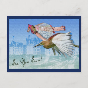 Bizarre Flight - Returning From Vacation Postcard