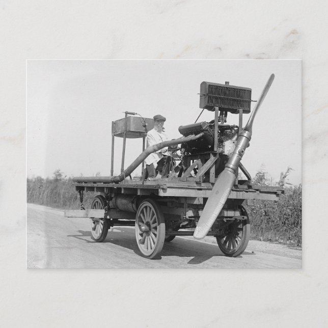 Bizarre Propeller Vehicle, 1922 Postcard (Front)