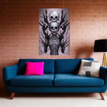 Bizarre spooky skeleton portrait | AI Art