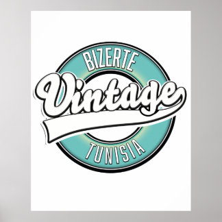 Bizerte tunisia vintage style logo poster