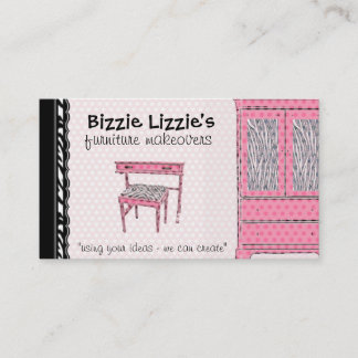 Bizzie Lizzie Zebra and Dots Business Card
