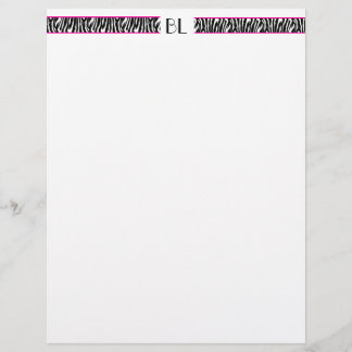 Bizzie Lizzie Zebra Letterhead