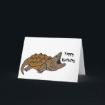 BJ- Funny Snapping Turtle Birthday Card<br><div class="desc">Awesome funny snapping turtle cartoon happy birthday card where the turtle is singing happy birthday.  He's artistic and full of personality and a cool turtle.</div>