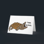 BJ- Funny Snapping Turtle Birthday Card<br><div class="desc">Awesome funny snapping turtle cartoon happy birthday card where the turtle is singing happy birthday.  He's artistic and full of personality and a cool turtle.</div>
