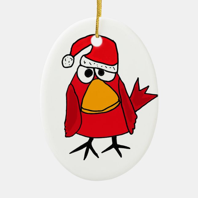 BJ- Red Cardinal Bird Christmas Ornament (Front)
