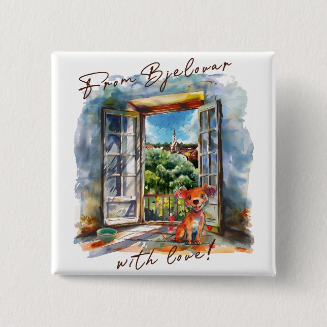 Bjelovar 15 Cm Square Badge (Front)