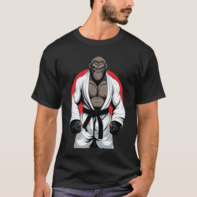 BJJ and MMA Gorilla  Brazilian Jiu Jitsu Grappling T-Shirt (Front)