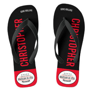BJJ Black Belt Genuine Quality Gone Rolling Flip Flops