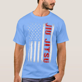 BJJ Brazilian Jiu Jitsu American Flag US T-Shirt