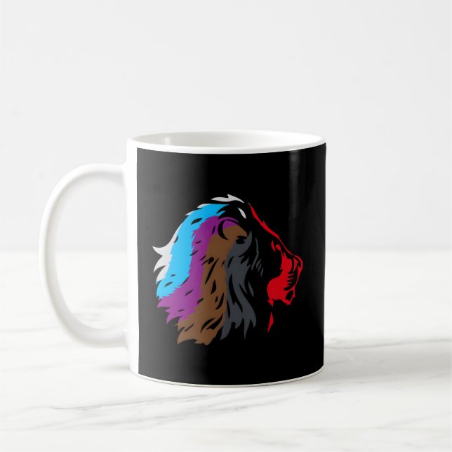 Bjj Brazilian Jiu Jitsu Belt Fighter Mma Lion Coffee Mug (Left)
