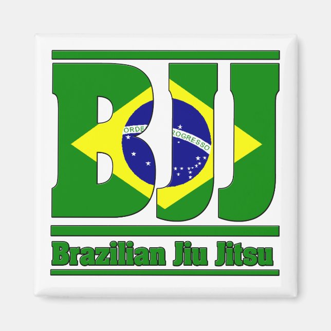 BJJ Brazilian Jiu Jitsu Flag MMA Magnet (Front)