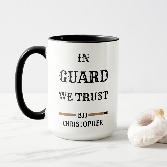 BJJ Brazilian Jiu Jitsu Guard Trust Brown Belt Mug (With Donut)