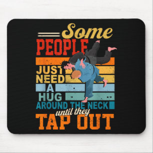 BJJ Brazilian Jiu Jitsu Hug Around Neck Tapping Mouse Mat