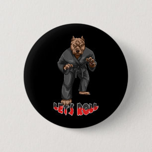 BJJ Brazilian Jiu Jitsu Pit Bull 6 Cm Round Badge