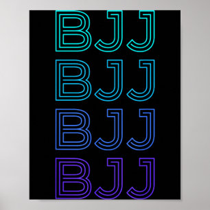 BJJ Brazilian Jiu Jitsu Retro Poster