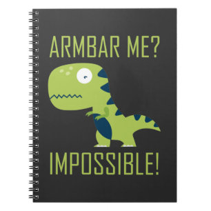 BJJ Brazilian Jiu Jitsu TRex Armbar Humor Notebook