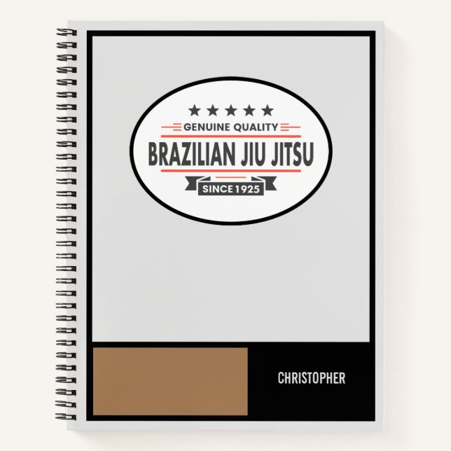 BJJ Brown Belt Training Log Genuine Quality Notebook (Front)