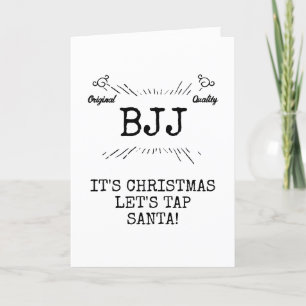 BJJ Christmas Fun Let's Tap Santa Personalised Holiday Card