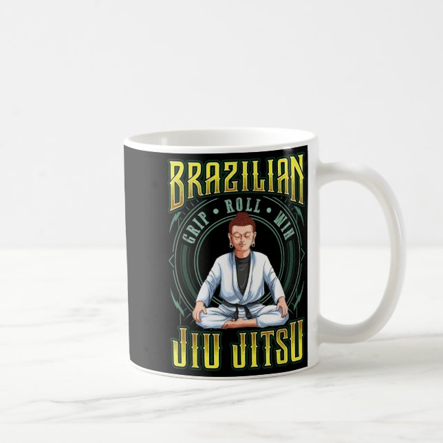 BJJ Grip Roll Win - Grappling Jiu Jitsu Buddha Coffee Mug (Right)