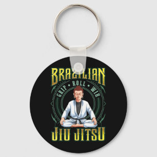 BJJ Grip Roll Win - Grappling Jiu Jitsu Buddha Key Ring