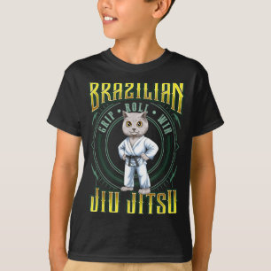 BJJ Grip Roll Win - Grappling Jiu Jitsu Cute Cat T-Shirt