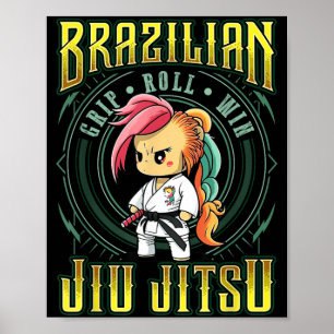 BJJ Grip Roll Win - Grappling Jiu Jitsu Cute Poster