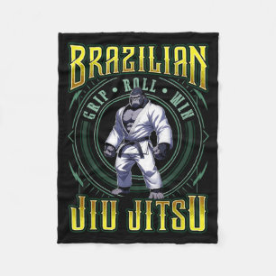 BJJ Grip Roll Win - Grappling Jiu Jitsu Gorilla Fleece Blanket
