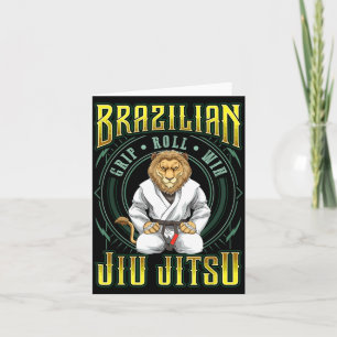 BJJ Grip Roll Win - Grappling Jiu Jitsu Lion Card