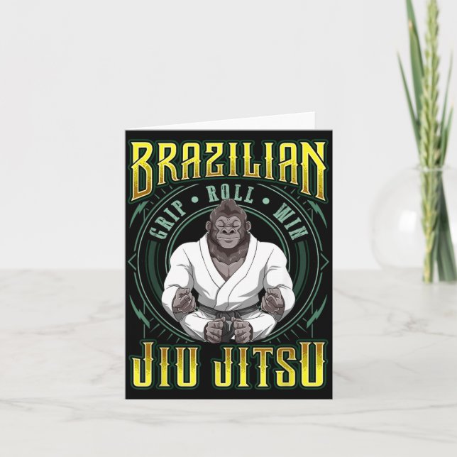 BJJ Grip Roll Win - Grappling Jiu Jitsu Meditation Card (Front)