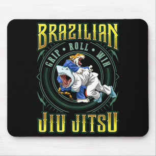 BJJ Grip Roll Win - Grappling Jiu Jitsu Shark Mouse Mat