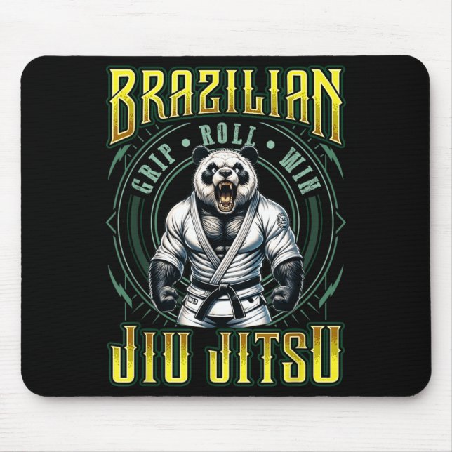 BJJ Grip Roll Win - Strong Grappling Jiu Jitsu Mouse Mat (Front)