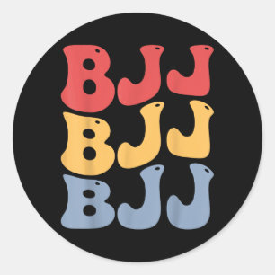 BJJ Groovy Brazilian Jiu Jitsu Classic Round Sticker