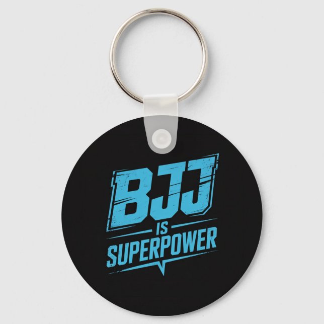 BJJ is Super-Power Vintage Graphic Keychain (Front)