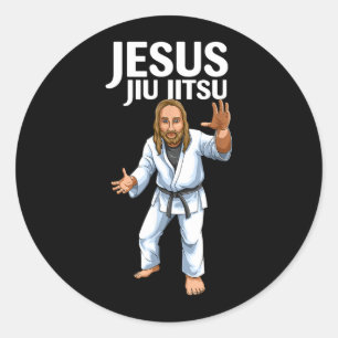 BJJ Jesus Brazilian Jiu Jitsu Classic Round Sticker