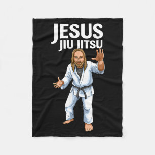 BJJ Jesus Brazilian Jiu Jitsu Fleece Blanket