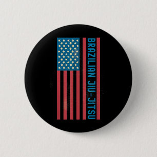 BJJ Jiu Jitsu Amerian USA Flag Distressed Vintage 6 Cm Round Badge