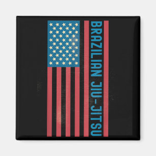 BJJ Jiu Jitsu Amerian USA Flag Distressed Vintage Magnet