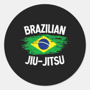 BJJ Jiu Jitsu Brazilian Jiu Jitsu Flag BJJ Flag Classic Round Sticker
