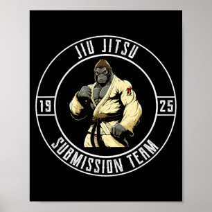 BJJ MMA Gorilla - Funny Brazilian Jiu Jitsu Poster