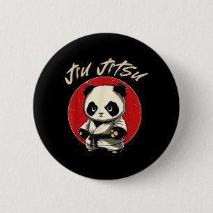 BJJ MMA Panda - Funny Brazilian Jiu Jitsu 6 Cm Round Badge