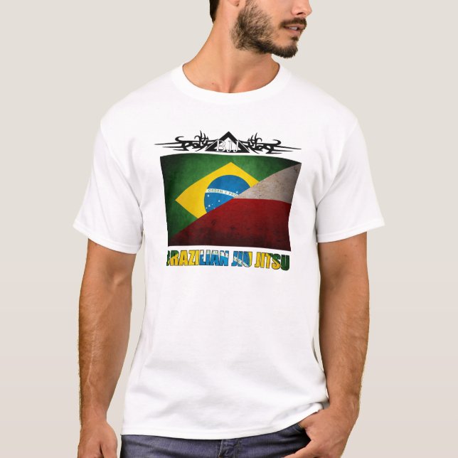 BJJ Poland -Brazilian/ Polish Flag Fusion T T-Shirt (Front)