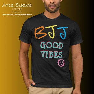 BJJ Retro 80s Acid House Personalised Good Vibes T-Shirt