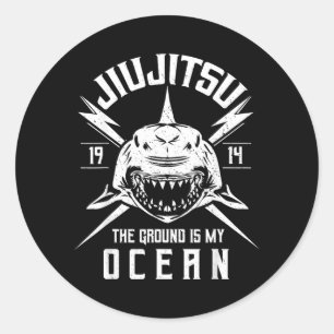 BJJ Shark - Brazilian Jiu Jitsu and Grappling Classic Round Sticker