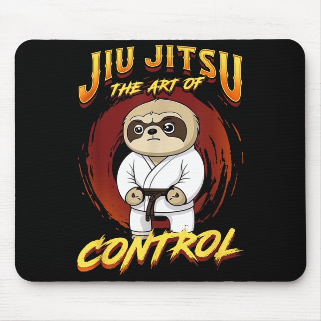 BJJ The Art Of Control - Grappling Jiu Jitsu Sloth Mouse Mat (Front)