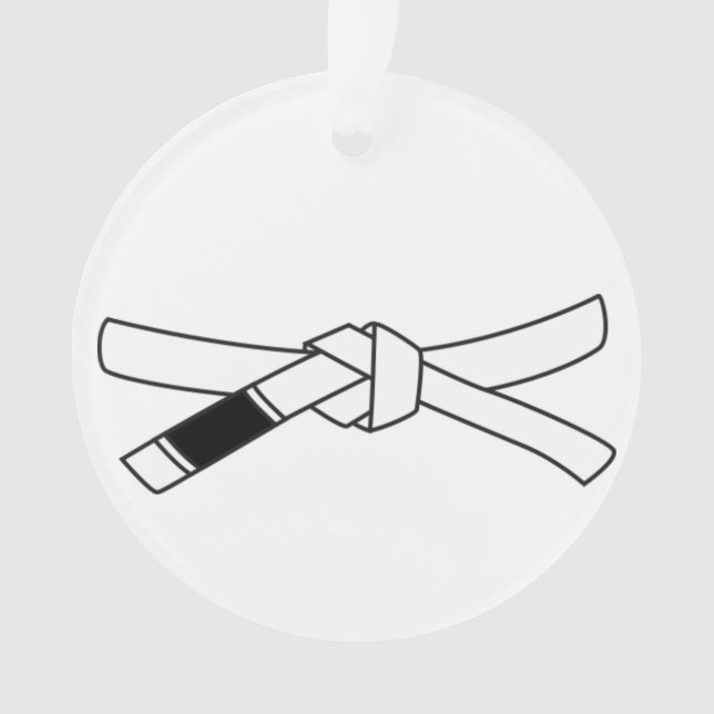 BJJ White Belt Christmas Ornament (Front)