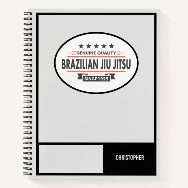BJJ White Belt Training Log Genuine Quality Notebook (Front)