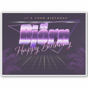 Björn Name First name lila retro Sticker Birthday