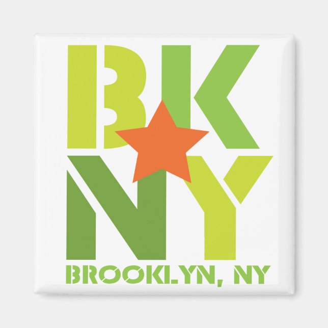 BK Brooklyn Green Magnet (Front)