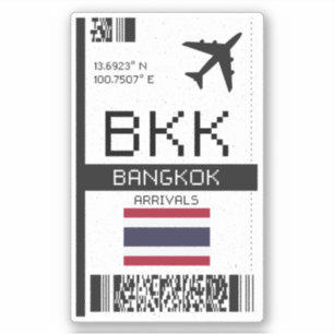 BKK Bangkok Boarding Pass - Thailand Travel