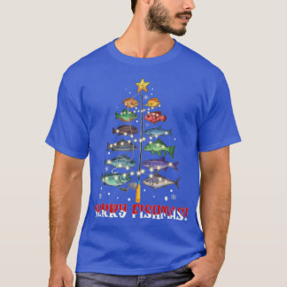 BL83 Merry Fishmas Christmas Tree Merry Xmas Fishi T-Shirt
